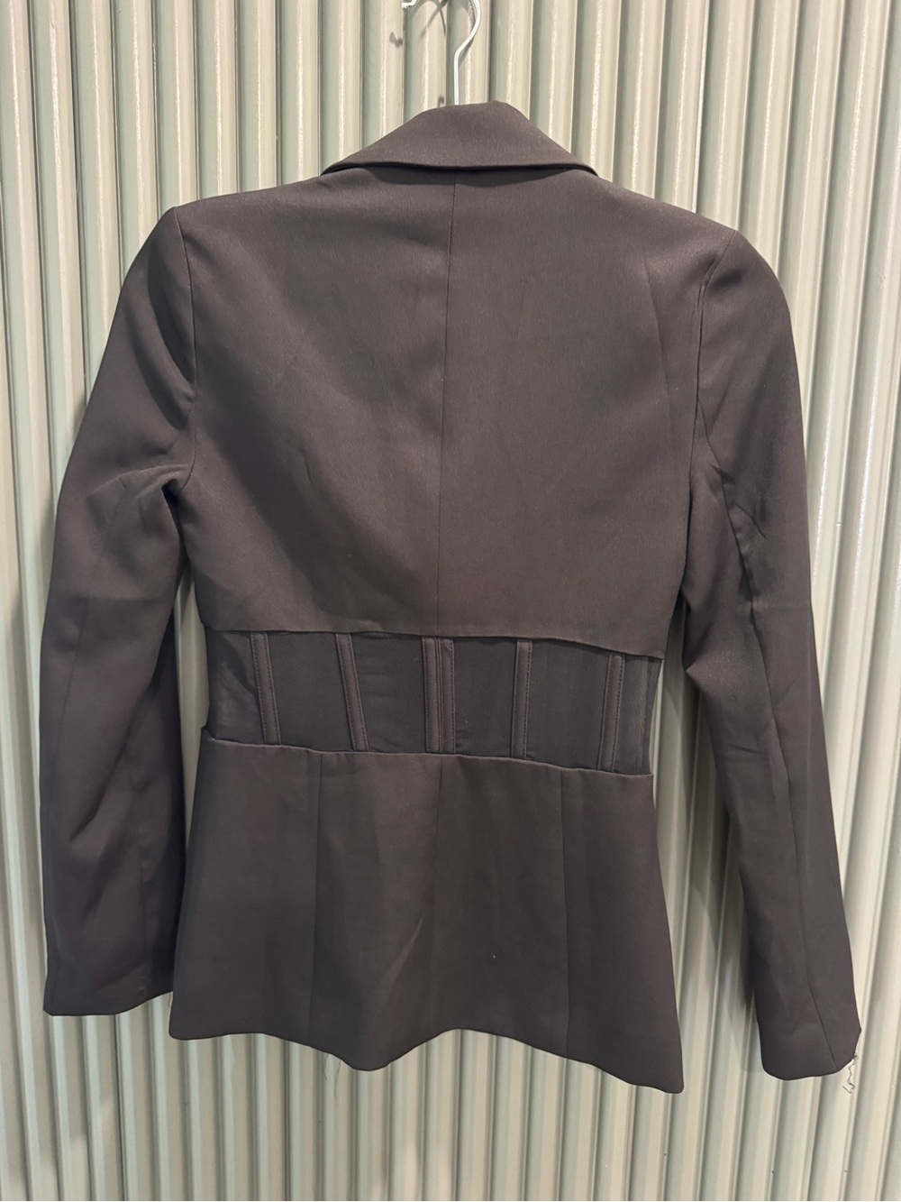 Black Women's Tailored Corset-Waist Blazer - Picture 4 of 6